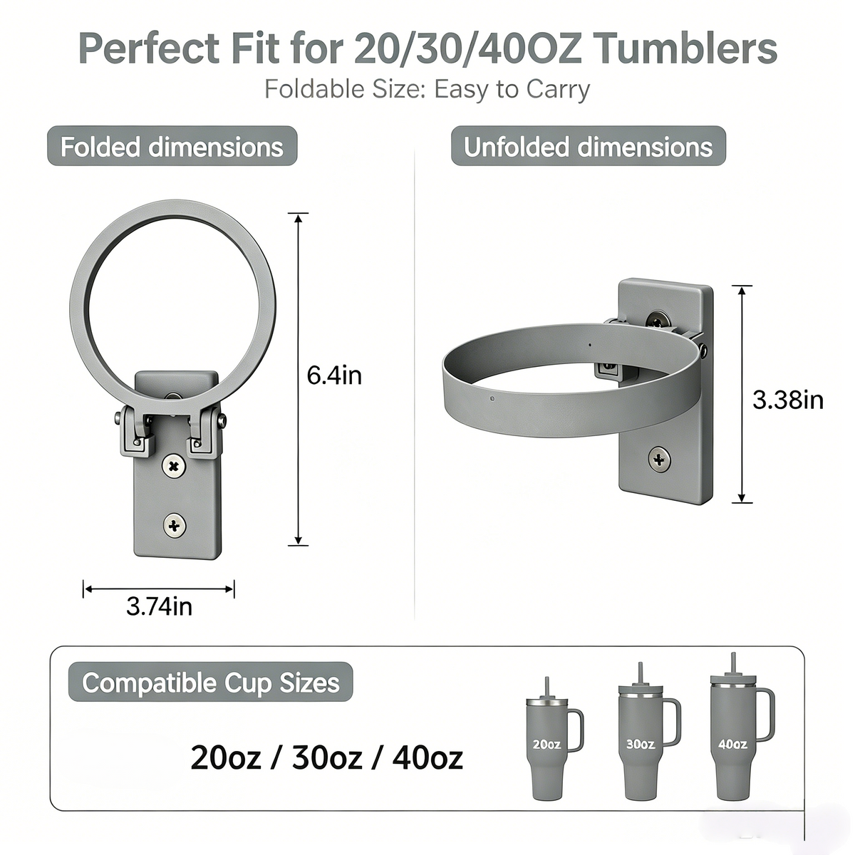 Magnetic Foldable Tumbler Holder