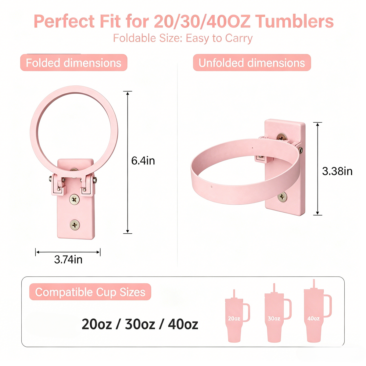 Magnetic Foldable Tumbler Holder