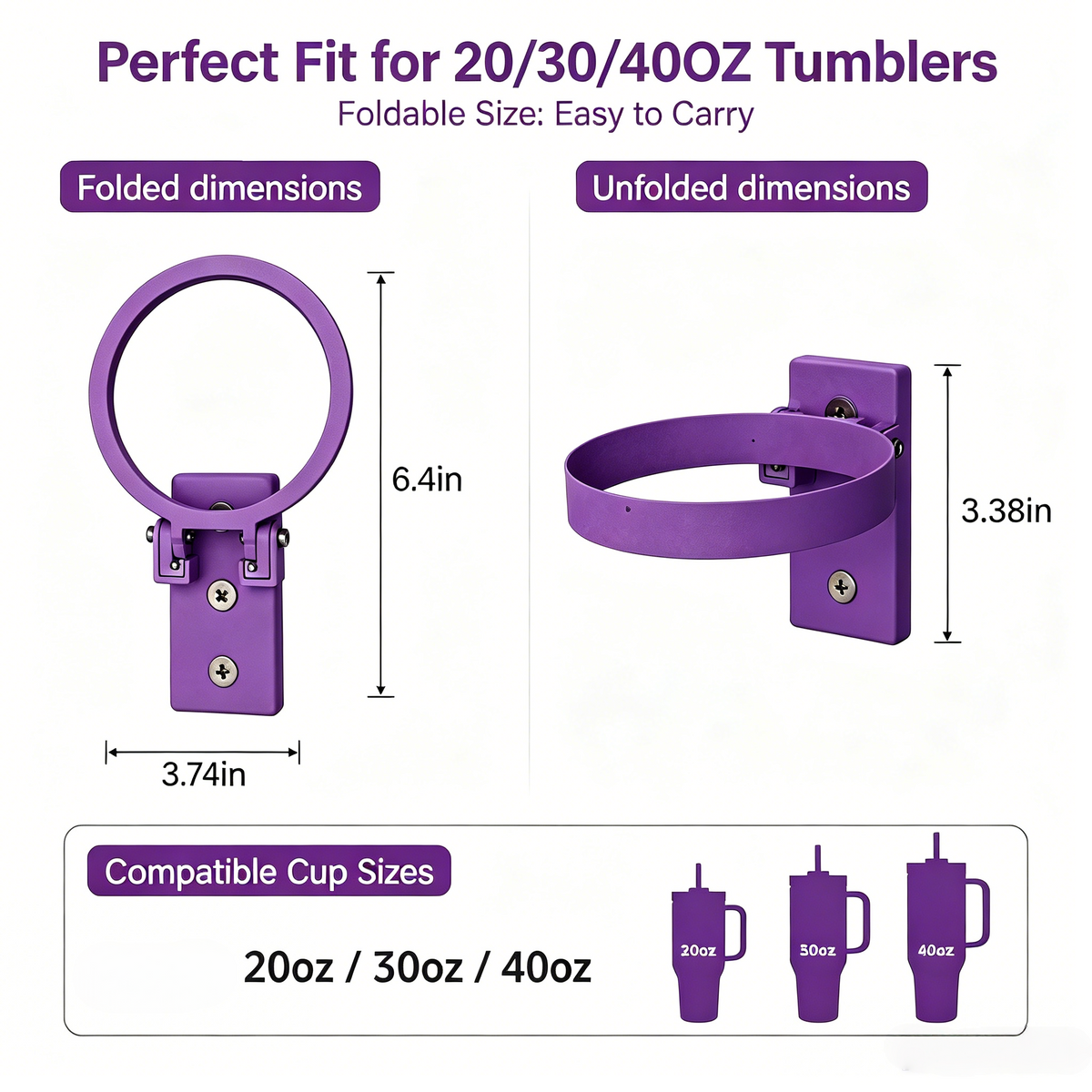 Magnetic Foldable Tumbler Holder